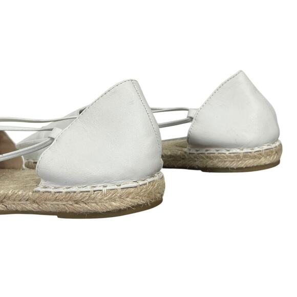 Eileen Fisher Lee Washed Leather D'orsay Espadrille Flats White Leather Size 8.5 - Picture 8 of 12